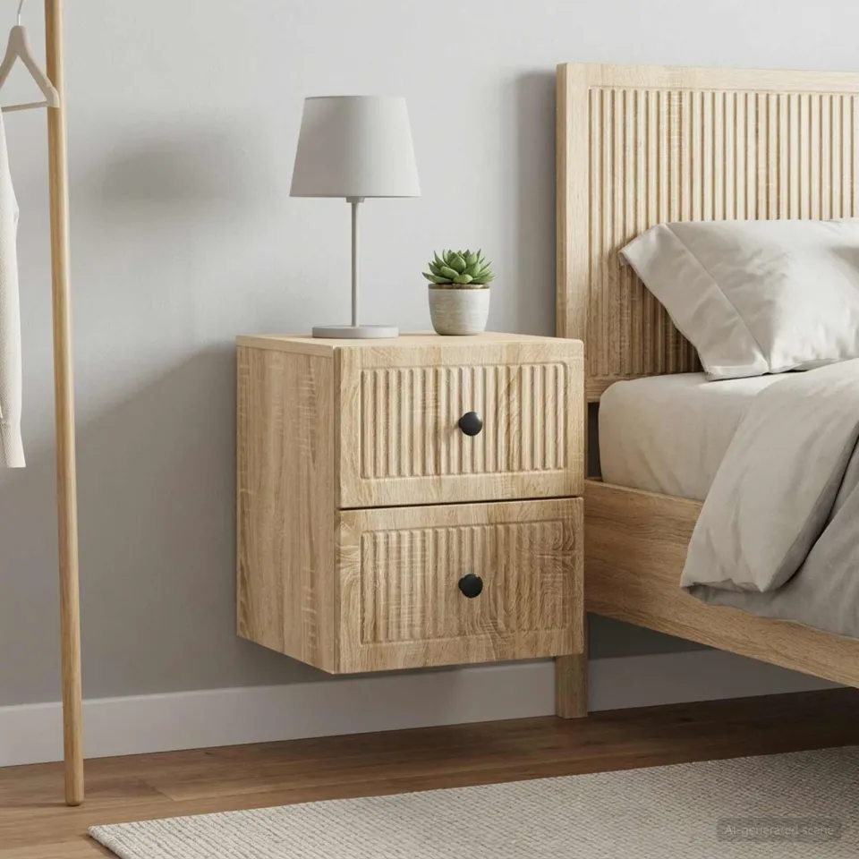 vidaXL Wandbeugel Bedkast 2 st Sonoma Eiken 33 x 34,5 x 40 cm, foto 4