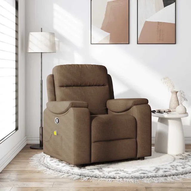 vidaXL Massagestoel - verstelbaar - stof - bruin