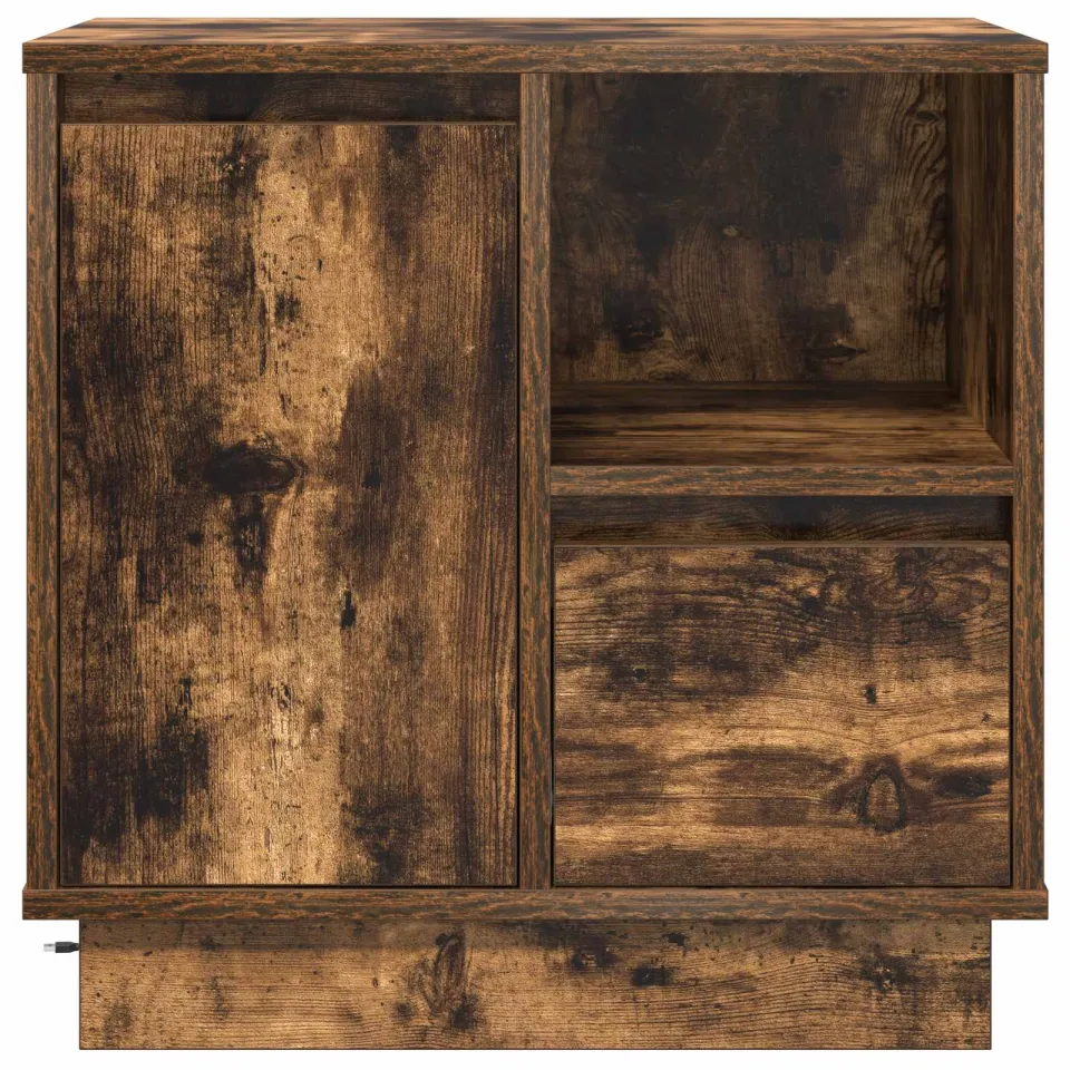 vidaXL Nachtkastje 2 st Gerookt eiken 50 x 34,5 x 50 cm. Bewerkt hout, foto 3