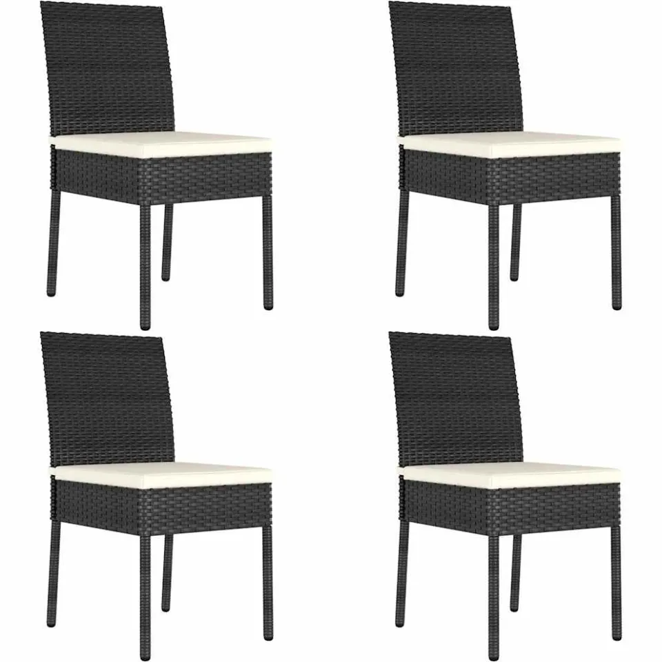 vidaXL 5-delige Tuinset poly rattan zwart