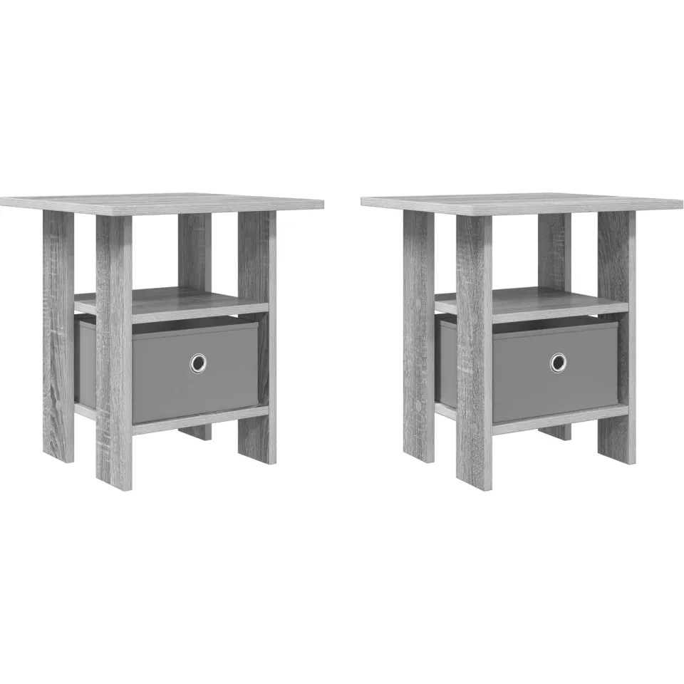 vidaXL Nachtkastje 2 st Grijs Sonoma 41 x 40 x 45 cm Bewerkt hout, foto 3