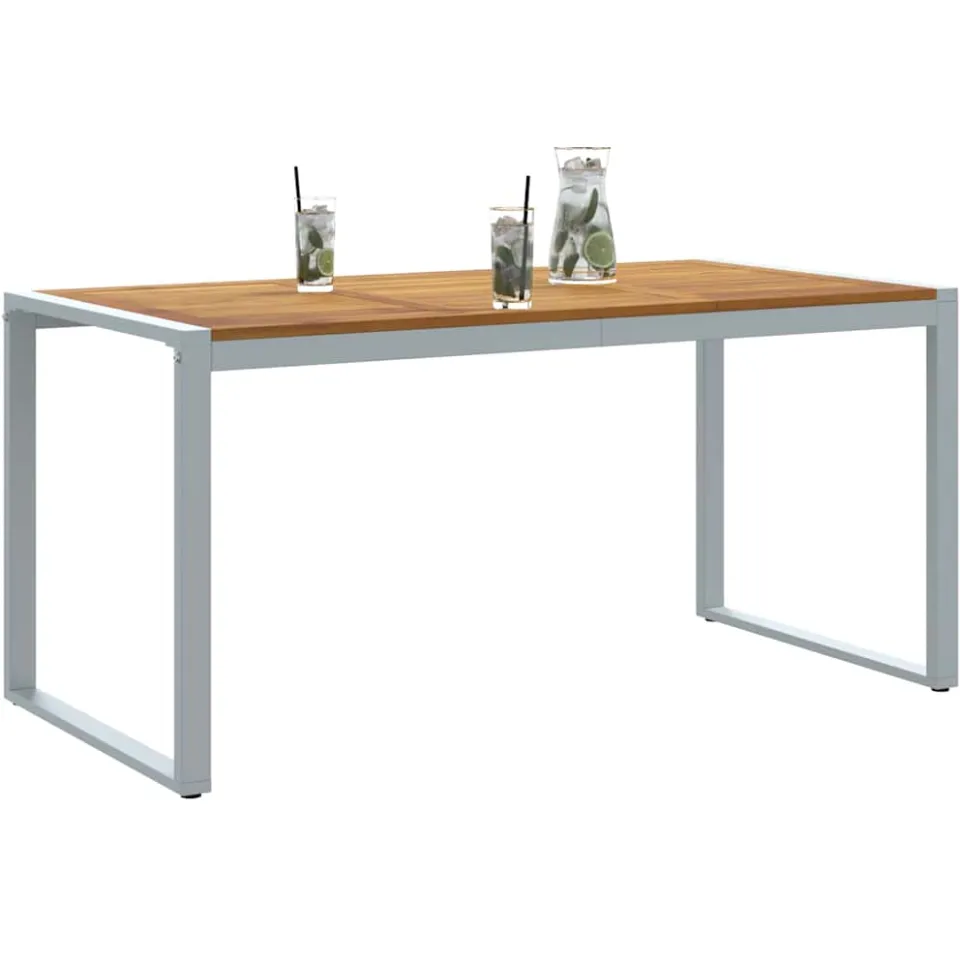 vidaXL Tuinstafel Grijs 160 x 80 x 75 cm Massief Acaciahout