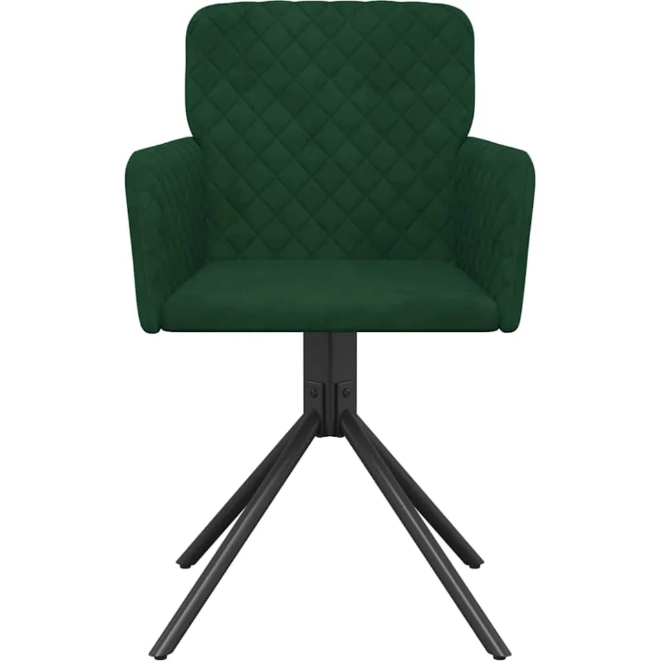 vidaXL Eetkamerstoelen draaibaar 2 st fluweel donkergroen groen, foto 4