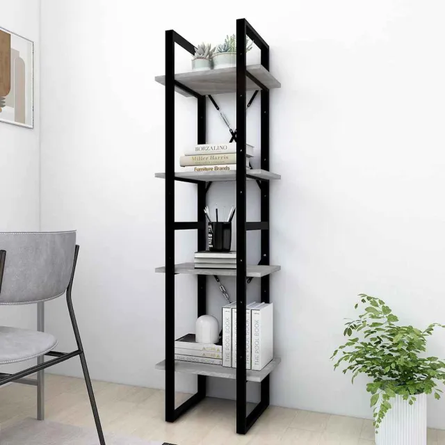 vidaXL Boekenkast 4-laags 40x30x140 cm bewerkt hout grijs sonoma eiken, foto 2