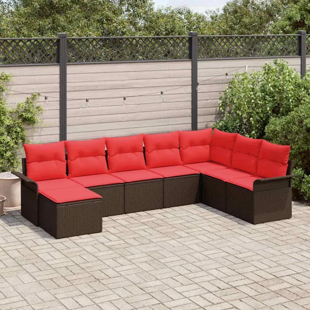 vidaXL Tuin Sofa Set 8 st Bruin poly rattan, foto 2