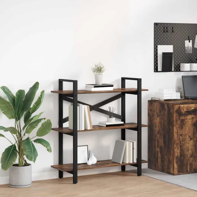 vidaXL Boekenkast Gerookt eiken 100 x 33,5 x 102 cm Bewerkt hout, foto 2