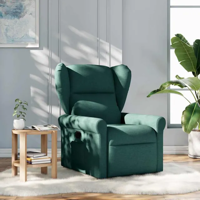 vidaXL Fauteuil verstelbaar stof donkergroen