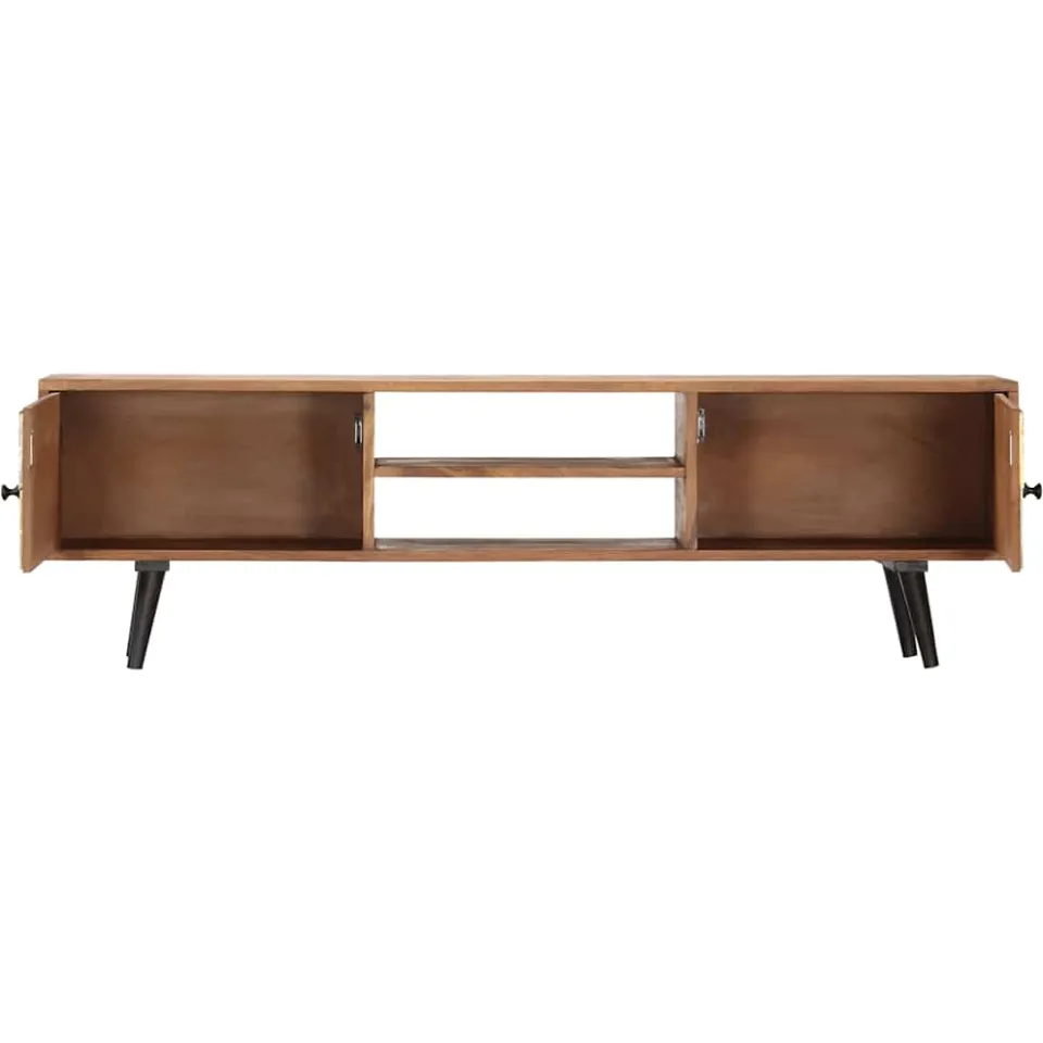 vidaXL Tv-meubel 140x30x40 cm massief acaciahout meerkleurig, foto 3