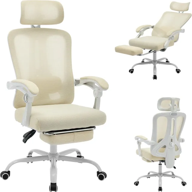 Danky Ergonomische Bureaustoel - Office Gaming Chair - Volwassenen Game Stoel - Gamestoel - Beige