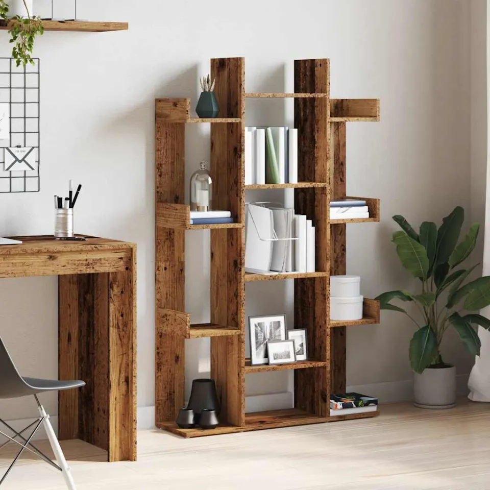 vidaXL Boekenkast 86x25,5x140 cm bewerkt hout oud houtkleurig bruin, foto 2