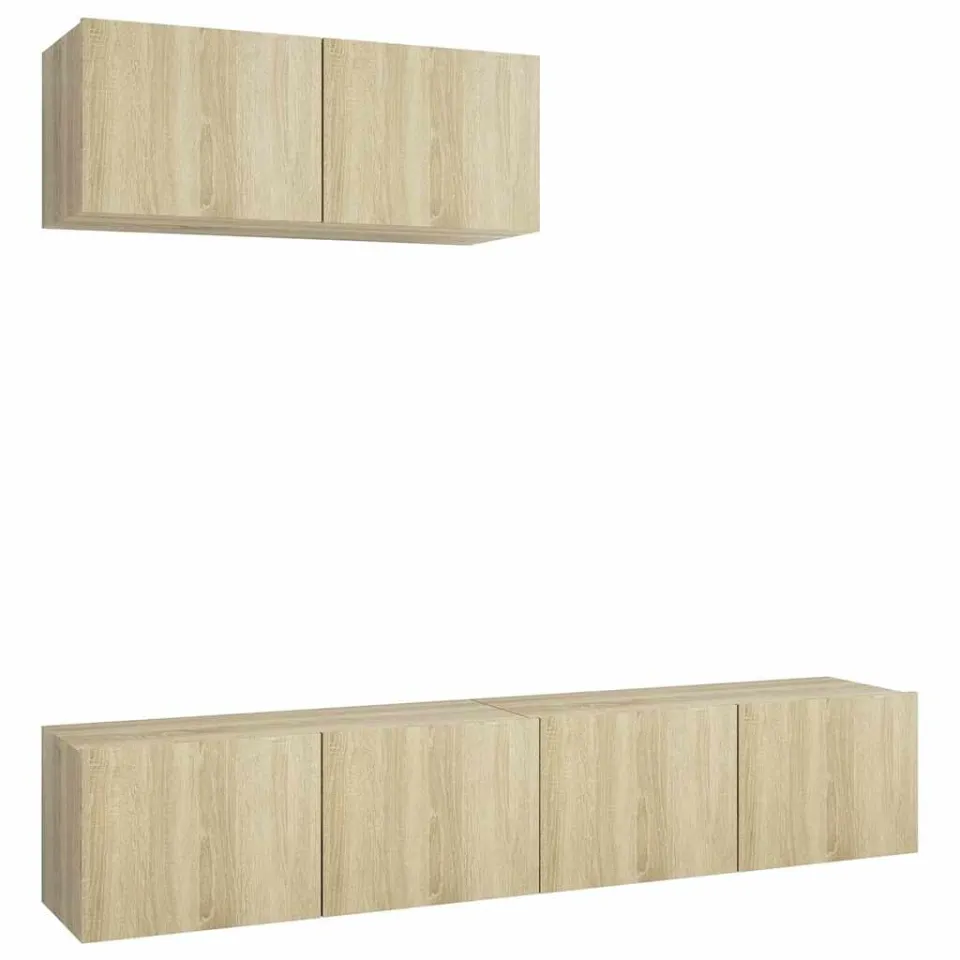 vidaXL Tv-meubelen 3 st bewerkt hout sonoma eikenkleurig