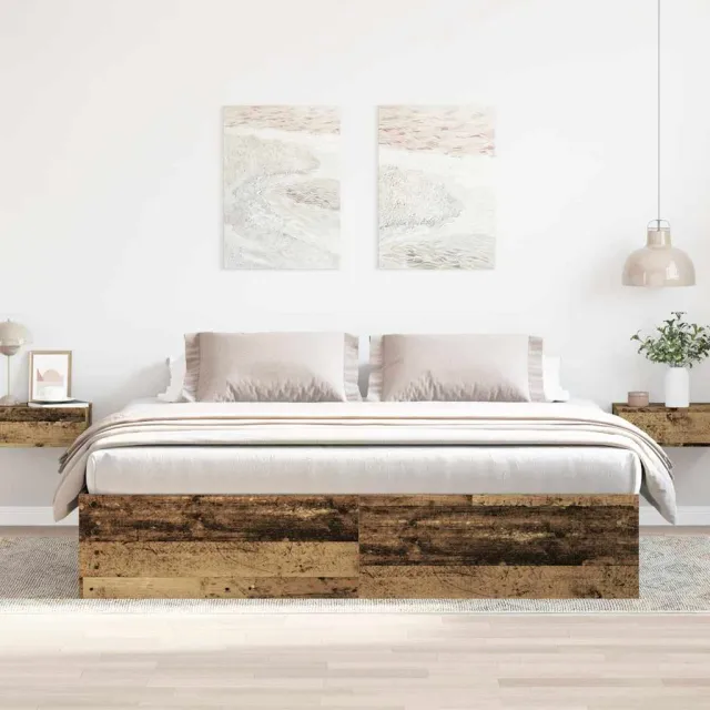 vidaXL Bedframe zonder matras 180x200 cm bewerkt hout oud hout bruin