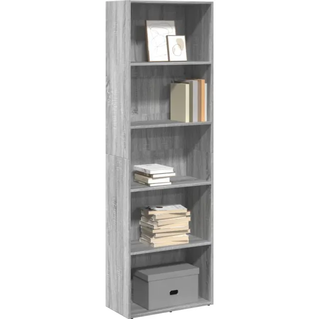 vidaXL Boekenkast 60x30x189 cm bewerkt hout grijs sonoma eikenkleurig