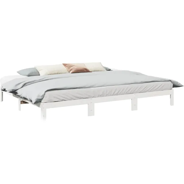vidaXL Bedframe Family zonder matras 270x200 cm massief grenenhout wit