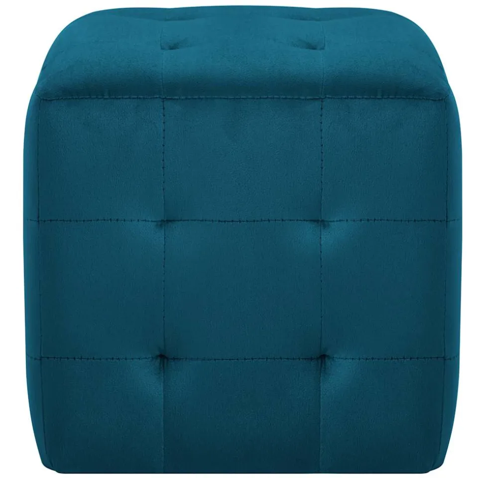vidaXL Poef 2 st 30x30x30 cm fluweel blauw, foto 3