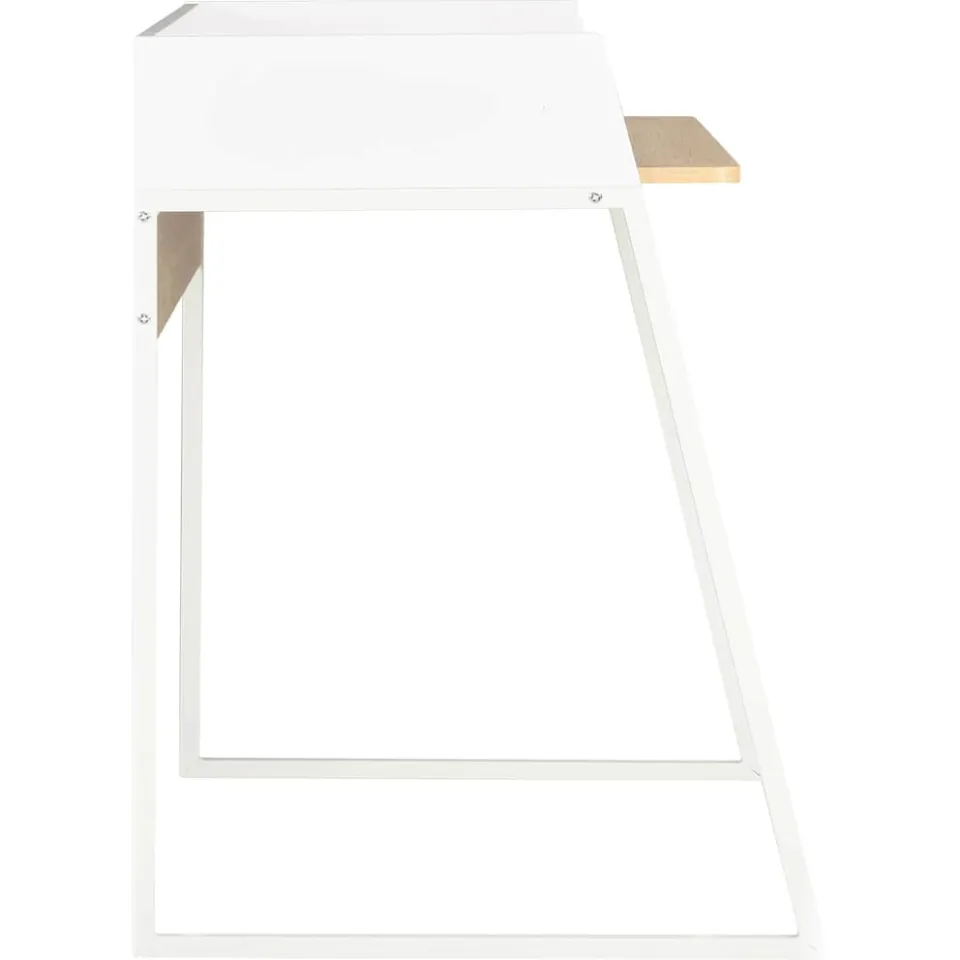 vidaXL Bureau 90x60x88 cm wit en eikenkleurig, foto 4