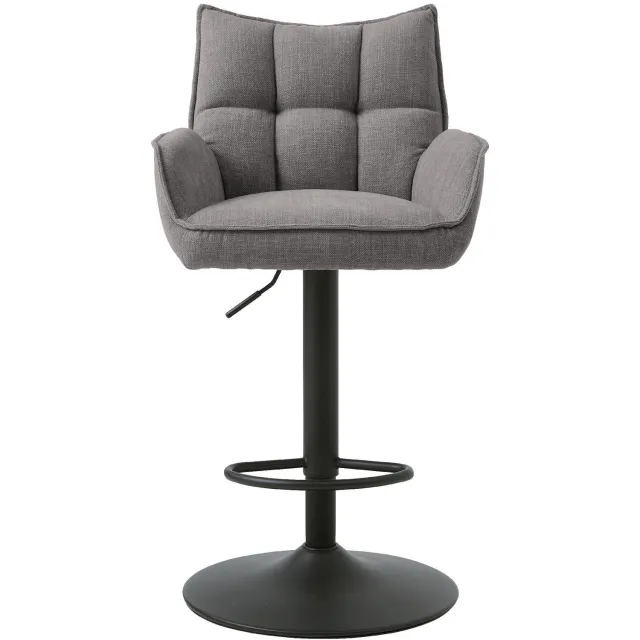 Nest of Nora Set van 2 - Nest of Nora Barkrukken Barstoelen Nena verstelbaar - Met armleuning draaibaar en voetsteun - Grafiet Donkergrijs