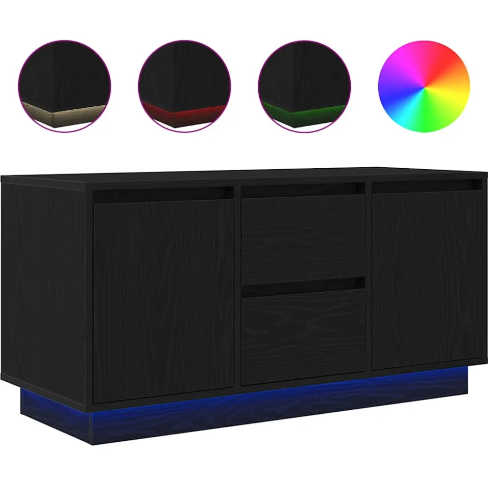 vidaXL Tv-meubel met LED-verlichting 100x41x50 cm zwart eikenkleurig, foto 4