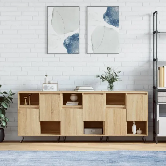 vidaXL Dressoirs 3 st bewerkt hout sonoma eiken, foto 2