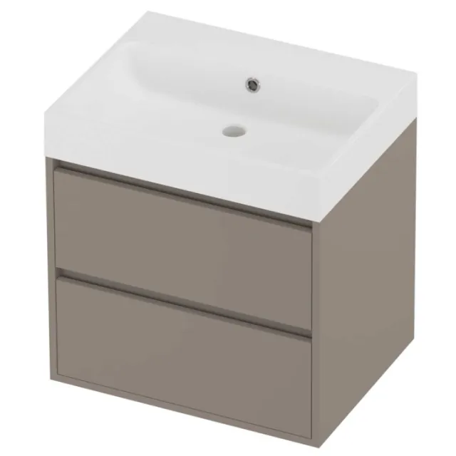 Proline Podium Badmeubelset Polystone Loft 60x46x62 cm Mat White Clay Beige