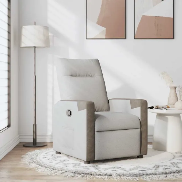 vidaXL Fauteuil verstelbaar stof wolk grijs
