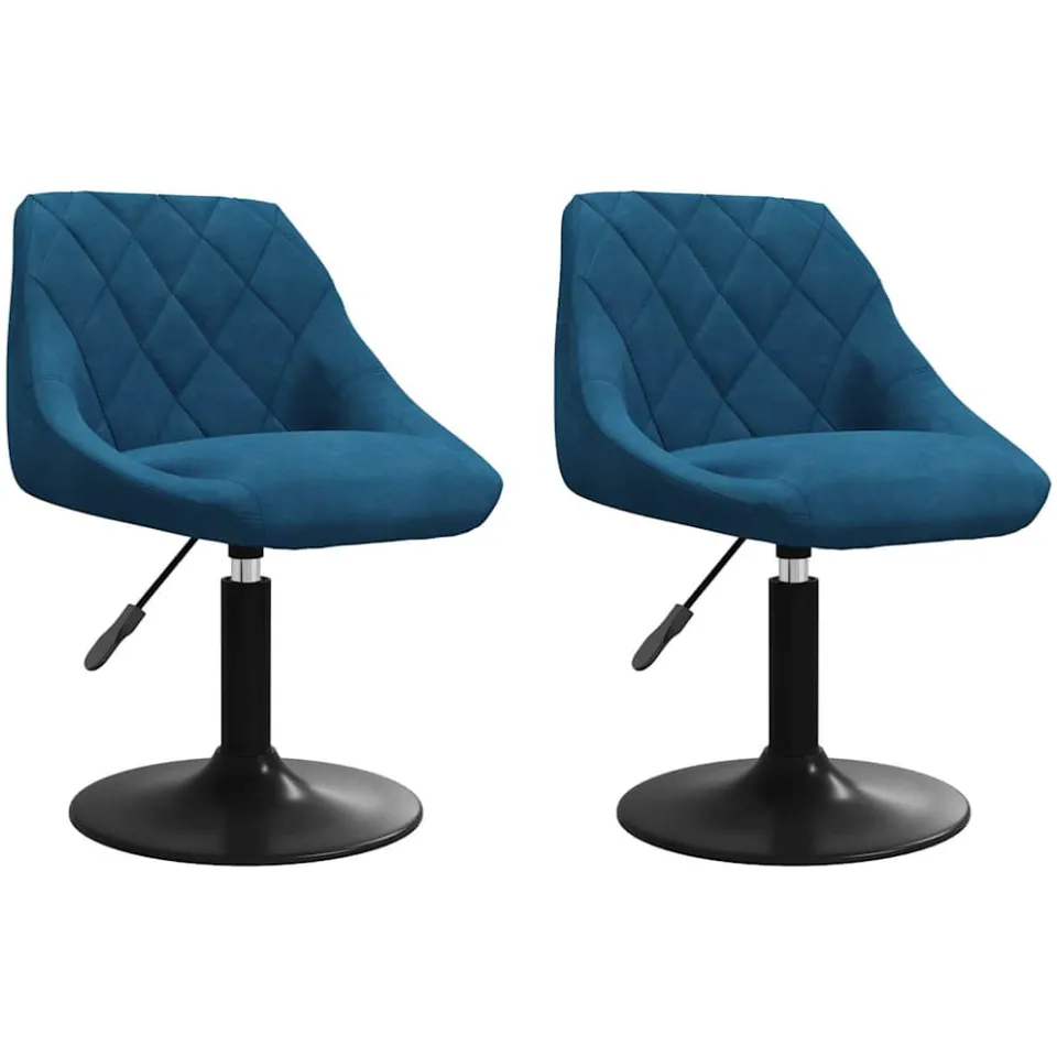 vidaXL Eetkamerstoelen draaibaar 2 st fluweel blauw