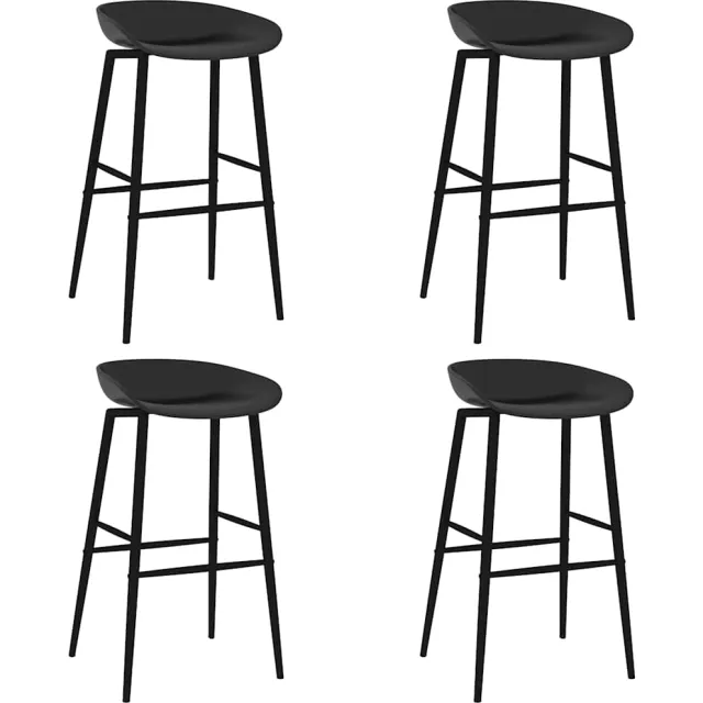 vidaXL Barstoelen 4 st zwart