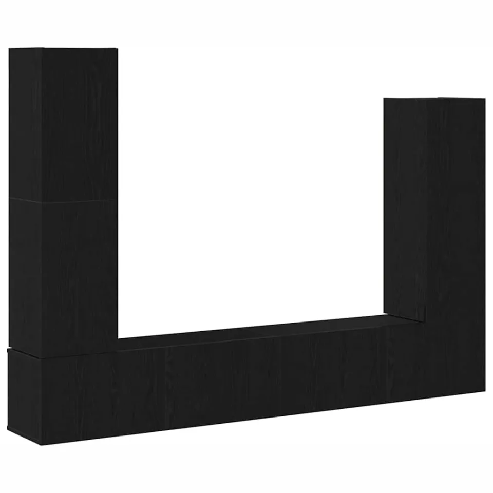 vidaXL Tv-meubelset 6 st 30,5 x 30 x 110 cm Zwart Eiken