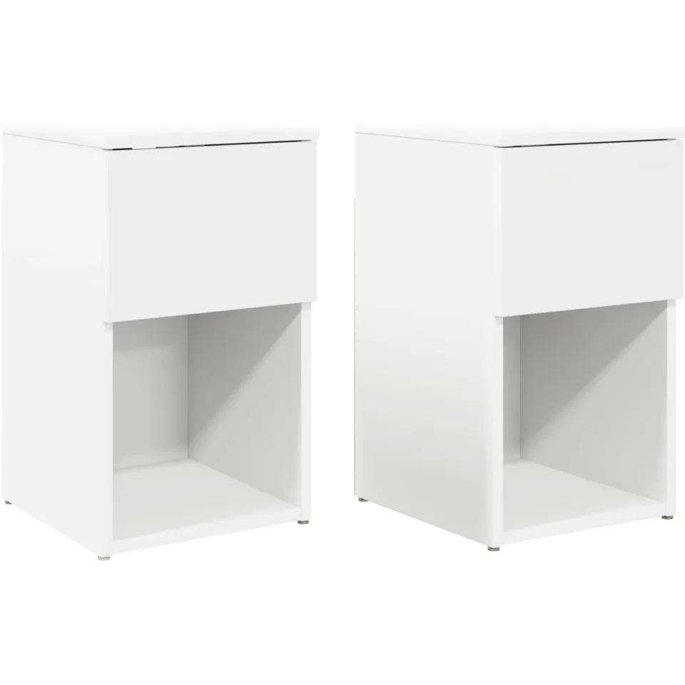 vidaXL Bed kast 2 st Wit 29 x 31,5 x 49 cm Bewerkt hout, foto 3