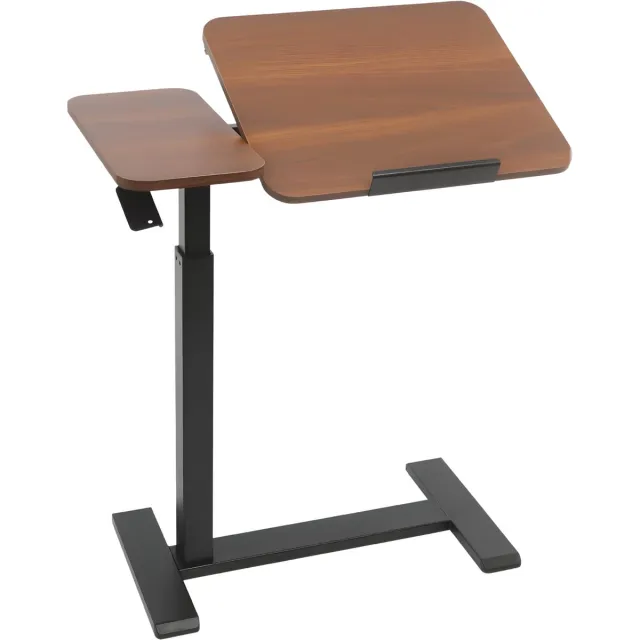 Happiq Laptoptafel - Bijzettafel - Bedtafel - Banktafel- Voor gebruik aan bed of kantoor - Verstelbaar - Walnut Bruin