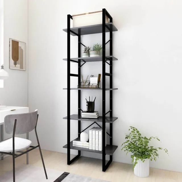 vidaXL Boekenkast met 5 schappen 60x30x175 cm bewerkt hout wit, foto 2