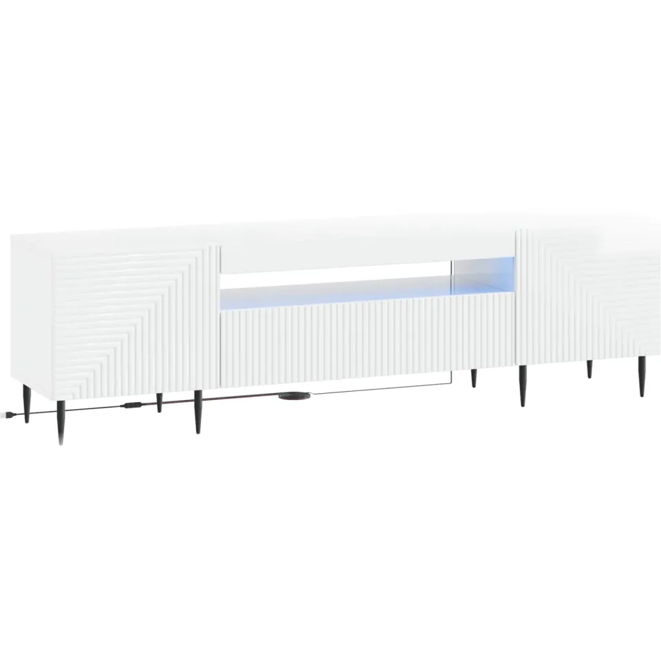 vidaXL LED tv-meubel HAARLEM 153 x 35 x 43 cm Hoogglans Wit, foto 3