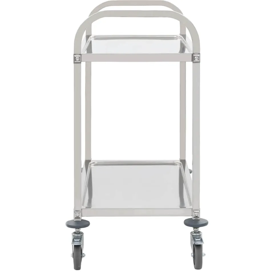 vidaXL Keukentrolley 2-laags 96,5x55x90 cm roestvrij staal, foto 3