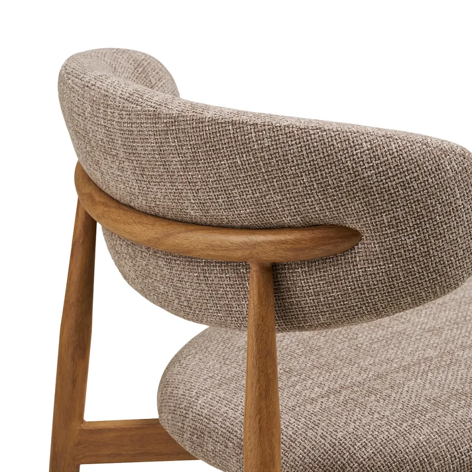 Nolon Jolien eetkamerstoel taupe mixed - naturel onderstel, foto 5