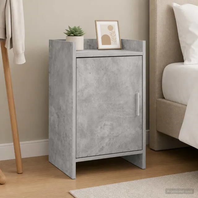 vidaXL Nachtkastjes 2 st Betongrijs 40 x 30 x 60 cm Bewerkt hout grijs, foto 2