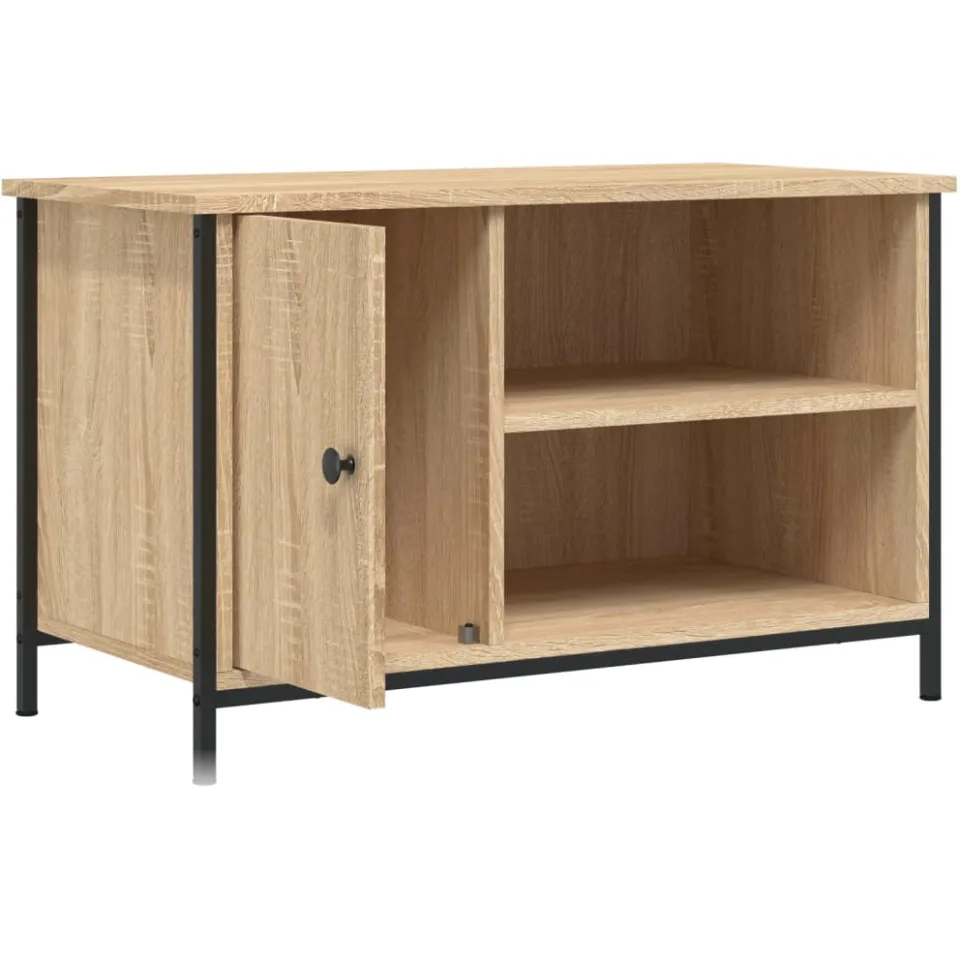 vidaXL Tv-meubel 80x40x50 cm bewerkt hout sonoma eikenkleurig Bruin