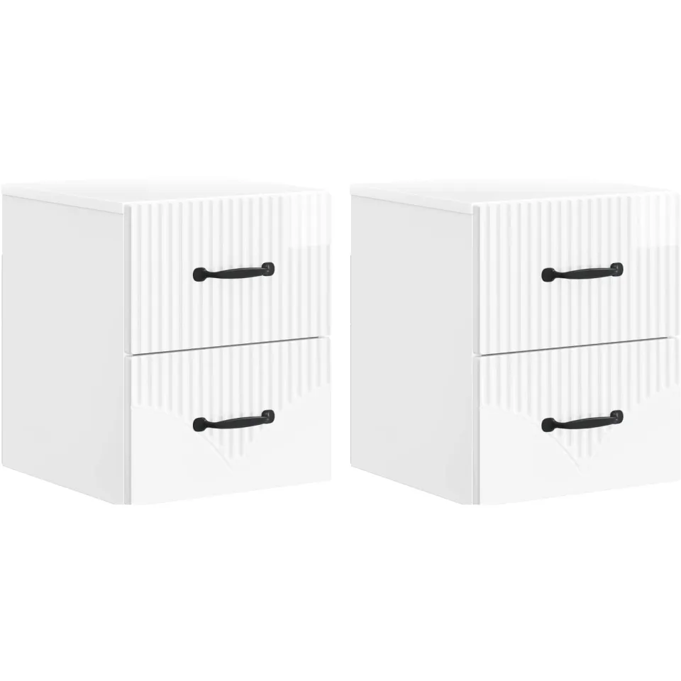 vidaXL Wandbeugel Bedkast 2 st Hoogglans Wit 34,5 x 33 x 40 cm, foto 3