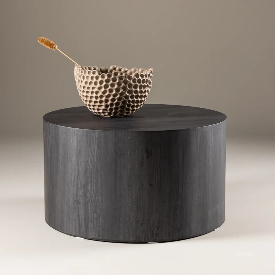 Nest living Zayn houten salontafel zwart - Ø80 cm, foto 3