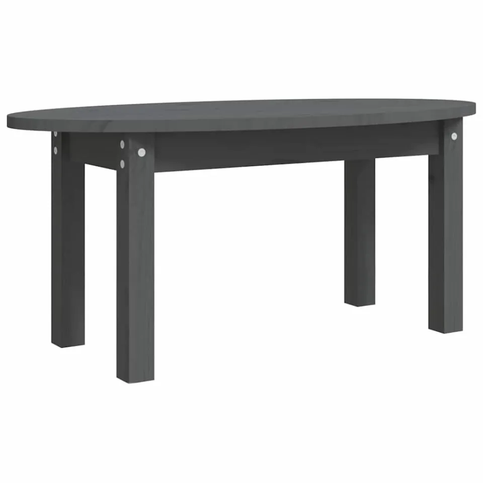 vidaXL Salontafel 80x40x35 cm massief grenenhout grijs
