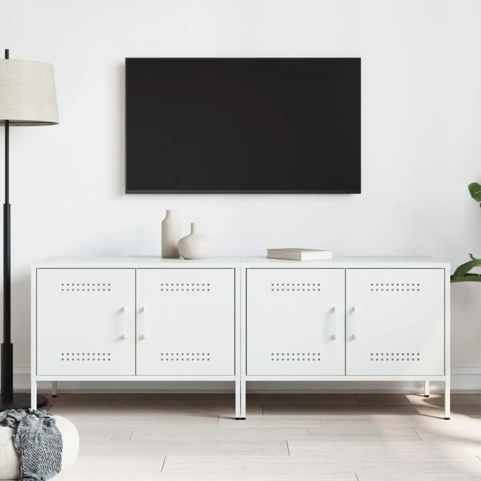 vidaXL Tv-meubelen 2 st 68x39x50,5 cm staal wit, foto 2