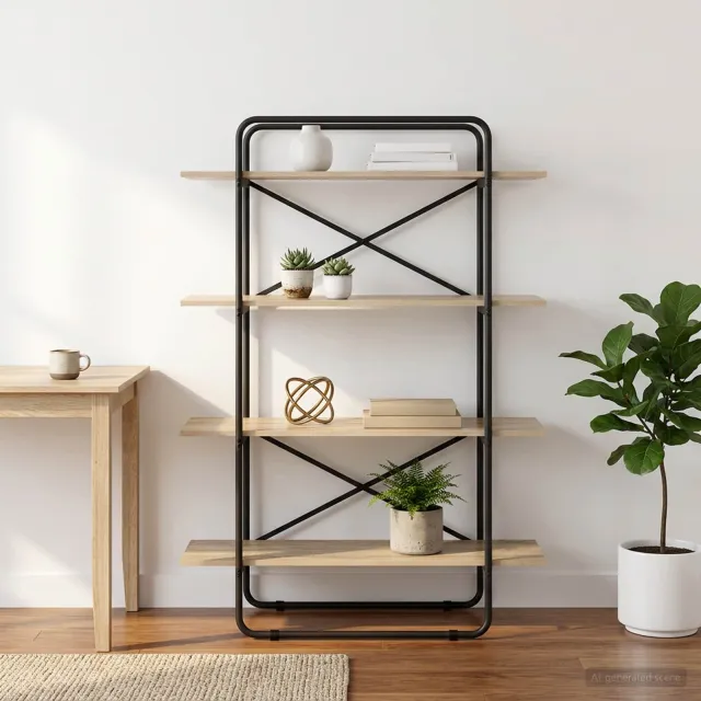 vidaXL Boekenrek 4-laags 100 x 35 x 140 cm PB Sonoma Eiken, foto 2