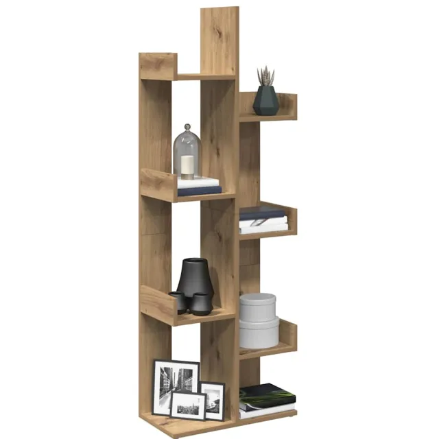 vidaXL Boekenkast 48x25,5x140 cm bewerkt hout artisanaal eikenkleurig Bruin