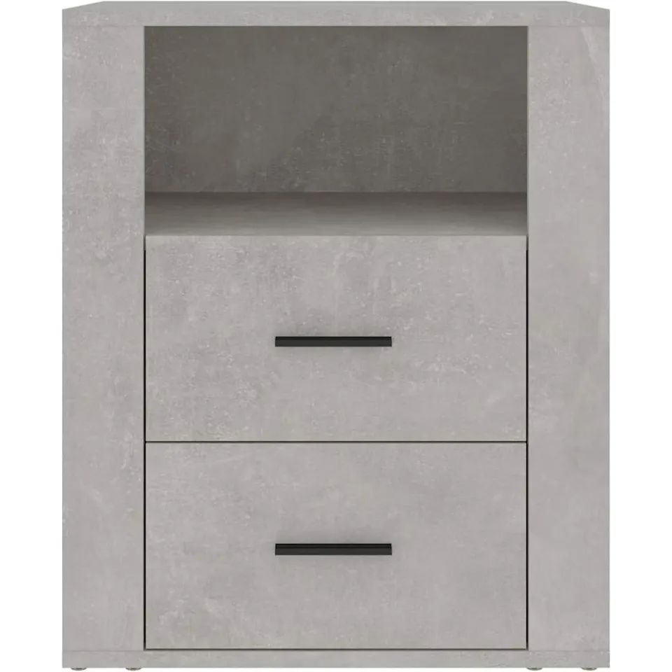 vidaXL Nachtkastje 50x36x60 cm bewerkt hout betongrijs grijs, foto 4