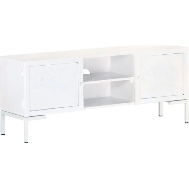 vidaXL Tv-meubel 115x30x46 cm massief mangohout wit