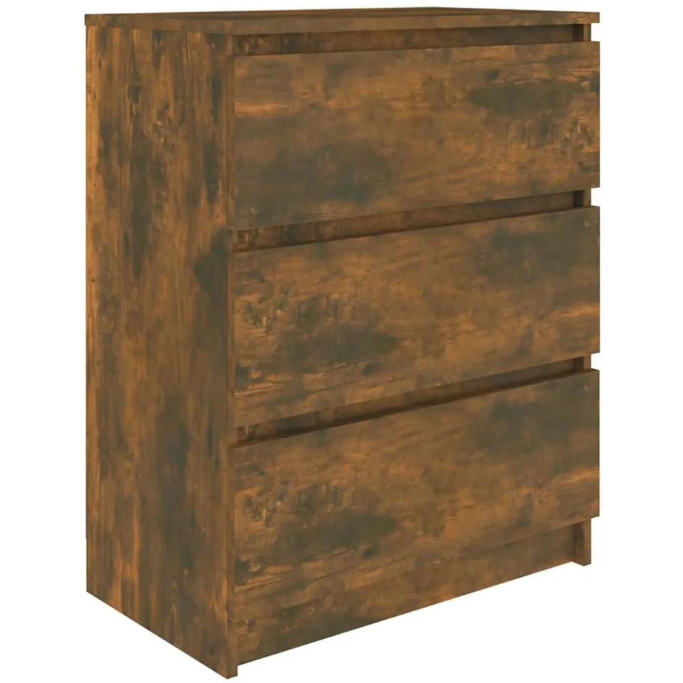 vidaXL Dressoir 60x35x76 cm bewerkt hout gerookt eikenkleurig Bruin
