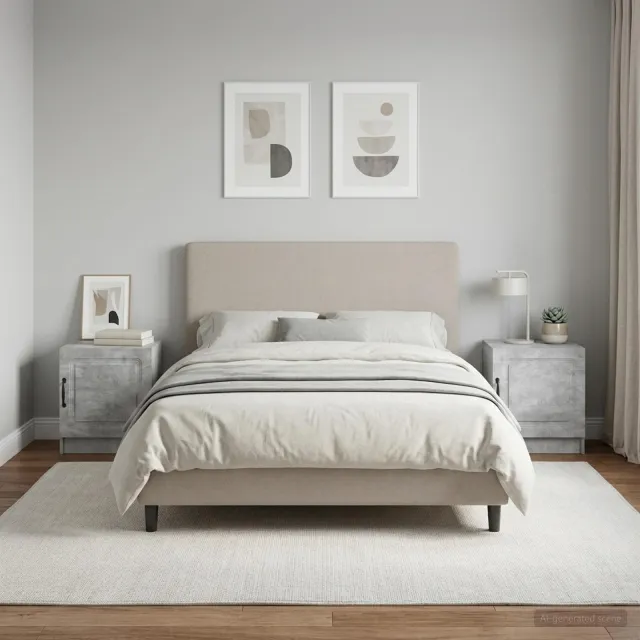 vidaXL Nachtkastje 2 st Betongrijs 43 x 34,5 x 47 cm Bewerkt hout grijs, foto 2