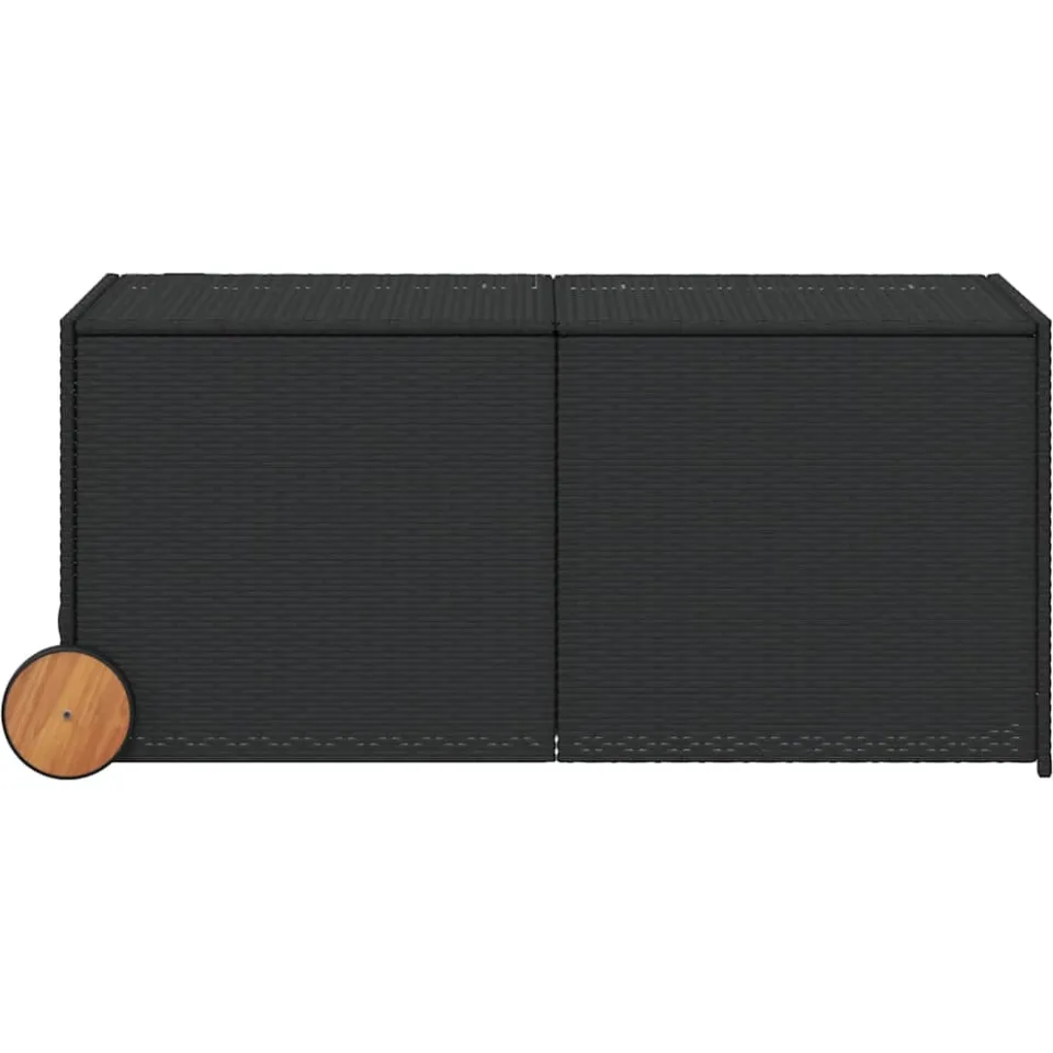 vidaXL Tuinbox met wielen 283 L poly rattan zwart, foto 4
