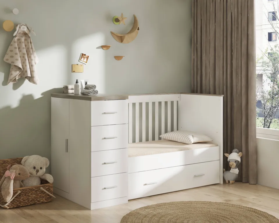 Cabino Memphis combi ledikant wit grijs, foto 5