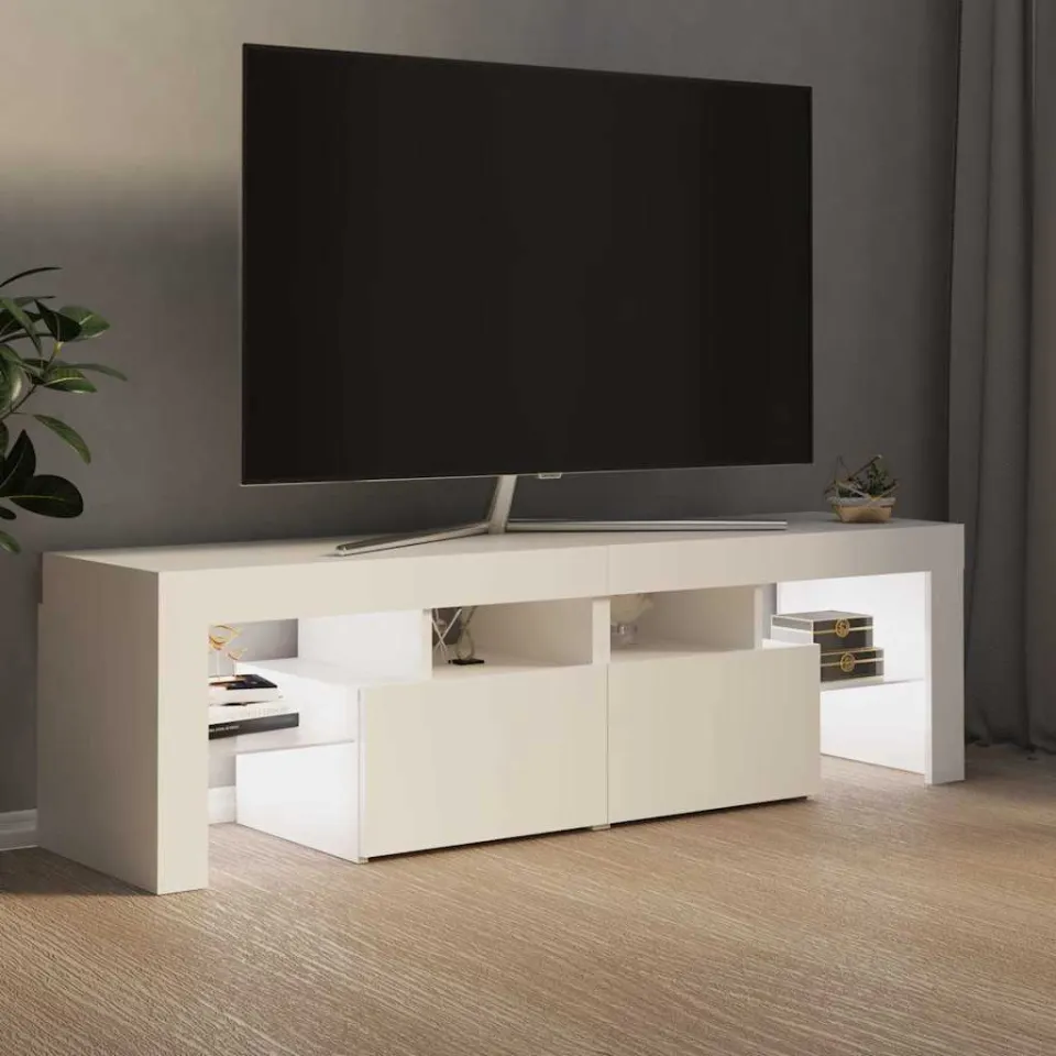 vidaXL Tv-meubel met LED-verlichting 140x36,5x40 cm wit, foto 3