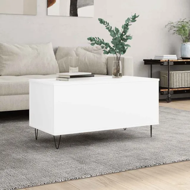 vidaXL Salontafel 90x44,5x45 cm bewerkt hout wit, foto 2
